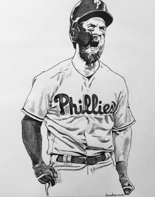 drawing bryce harper silhouette